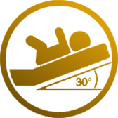 אייקון של תינוק שוכב על הגב כשהמזרון מוגבה לזווית של 30 מעלות