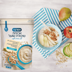   ארוחת שיבולת שועל עם אגס, תפוח וקינמון