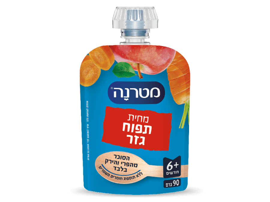 מחיות מטרנה באריזת סקוויז בטעם תפוח גזר
